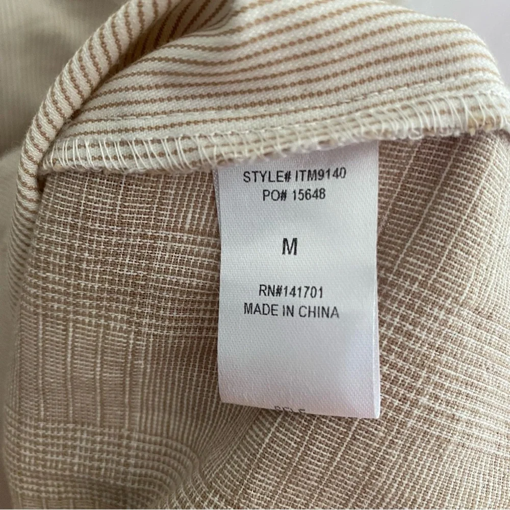 143 Story Long Sleeve Striped Tunic Top Womens Size Medium NWT Linen Cotton Boho - Picture 15 of 16